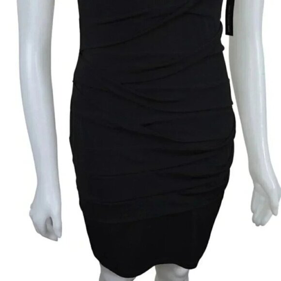 NWT Saint Tropez West Dress Bodycon Black  Cream Sleeveless Size 10 - Picture 4 of 12
